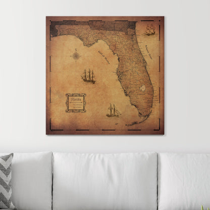 Push Pin Florida Map (Pin Board) - Golden Aged CM Pin Board