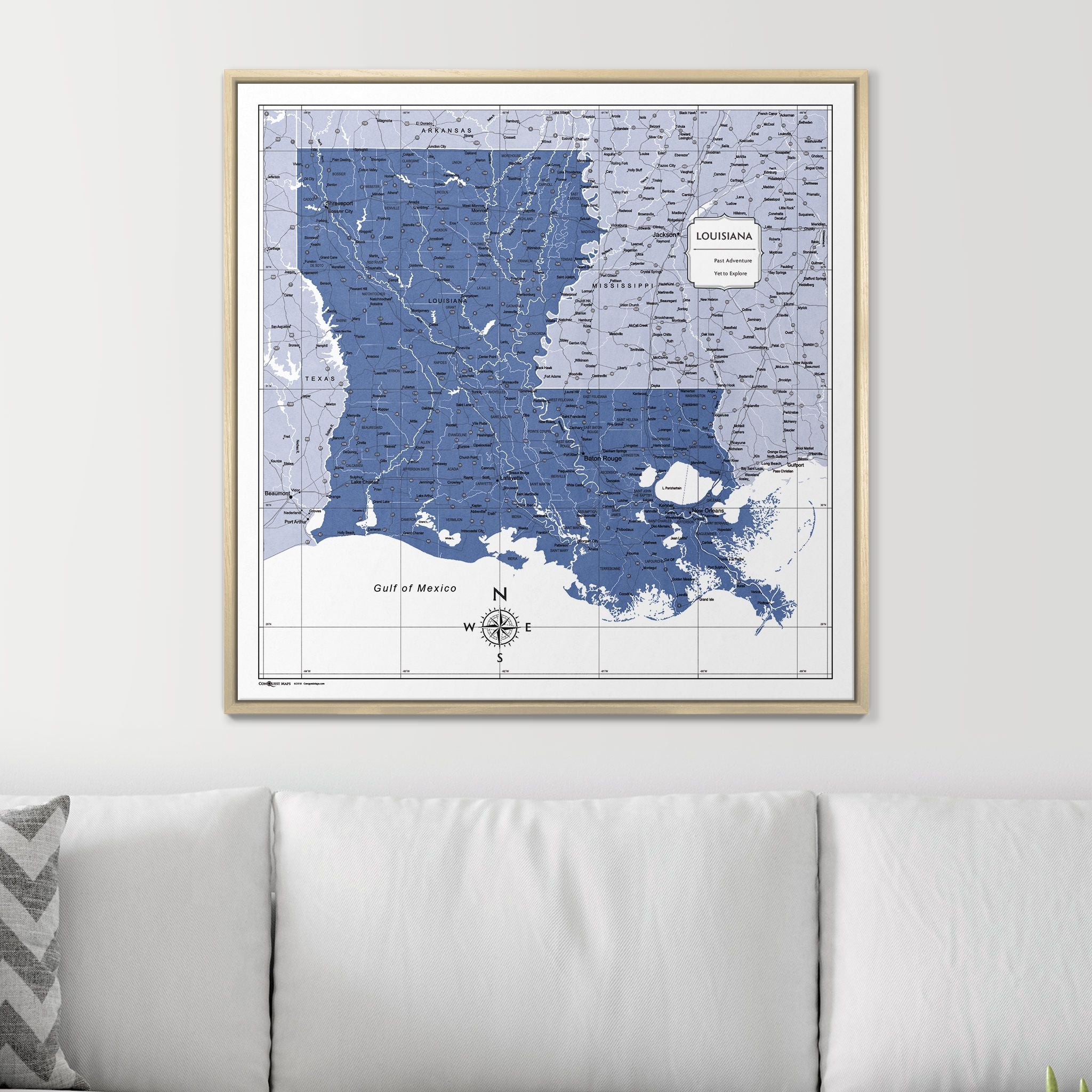 Push Pin Louisiana Map (Pin Board) - Navy Color Splash CM Pin Board