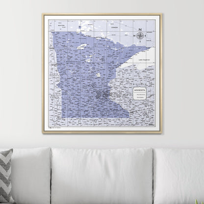 Push Pin Minnesota Map (Pin Board) - Purple Color Splash CM Pin Board