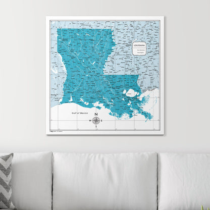 Push Pin Louisiana Map (Pin Board) - Teal Color Splash CM Pin Board