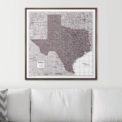 Push Pin Texas Map (Pin Board) - Dark Brown Color Splash CM Pin Board