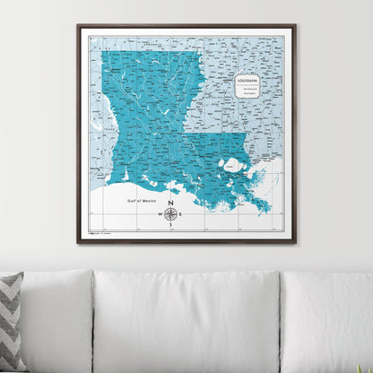 Push Pin Louisiana Map (Pin Board) - Teal Color Splash CM Pin Board