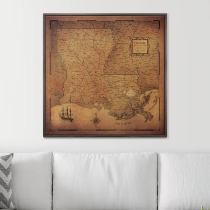 Push Pin Louisiana Map (Pin Board) - Golden Aged CM Pin Board