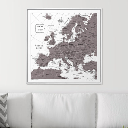 Push Pin Europe Map (Pin Board) - Dark Brown Color Splash CM Pin Board