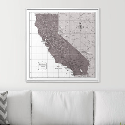 Push Pin California Map (Pin Board) - Dark Brown Color Splash CM Pin Board