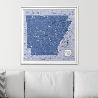 Push Pin Arkansas Map (Pin Board) - Navy Color Splash CM Pin Board