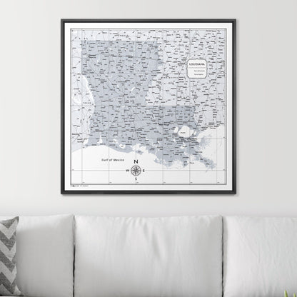 Push Pin Louisiana Map (Pin Board) - Light Gray Color Splash CM Pin Board