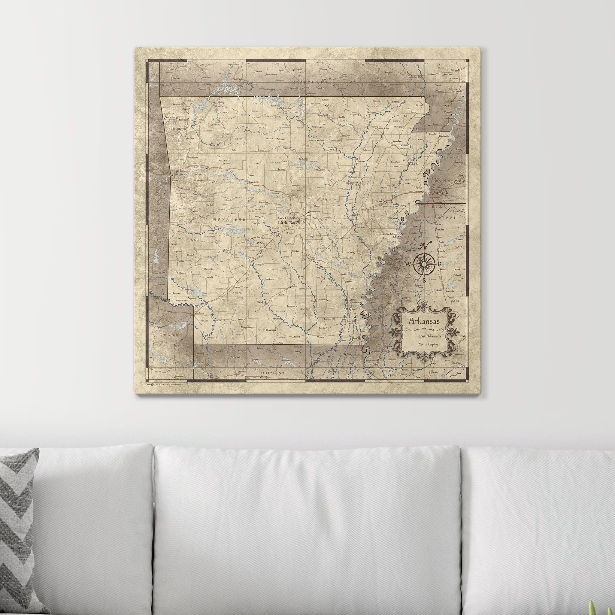 Push Pin Arkansas Map (Pin Board) - Rustic Vintage CM Pin Board