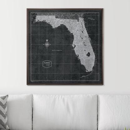 Push Pin Florida Map (Pin Board) - Modern Slate CM Pin Board