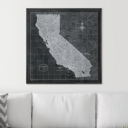 Push Pin California Map (Pin Board) - Modern Slate CM Pin Board