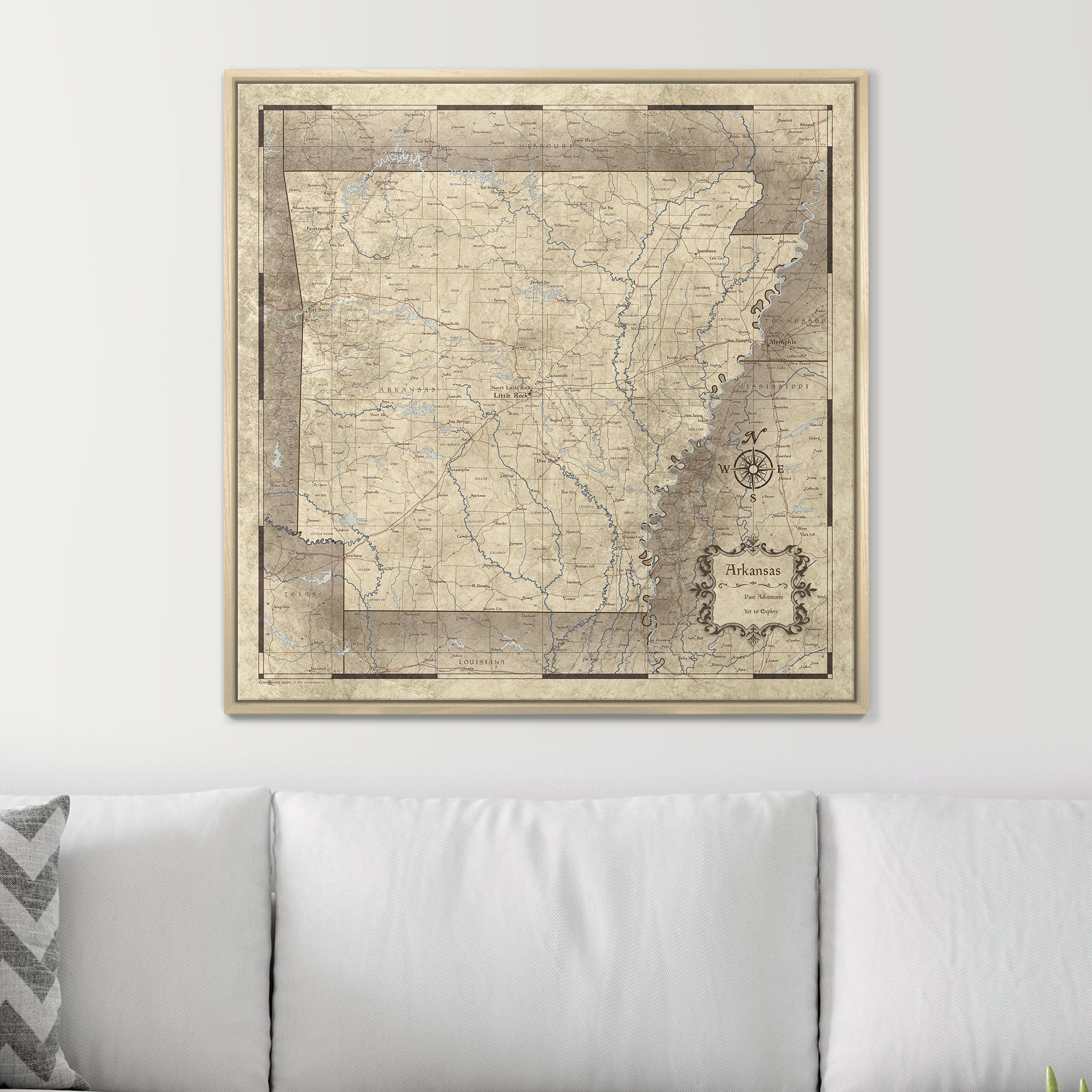 Push Pin Arkansas Map (Pin Board) - Rustic Vintage CM Pin Board