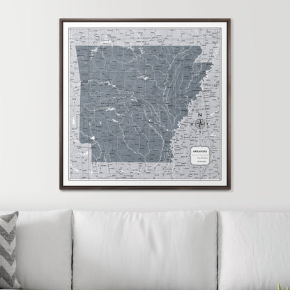 Push Pin Arkansas Map (Pin Board) - Dark Gray Color Splash CM Pin Board