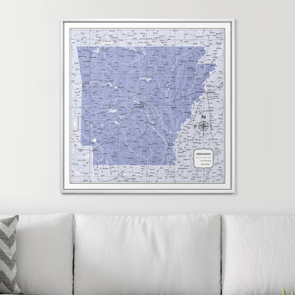 Push Pin Arkansas Map (Pin Board) - Purple Color Splash CM Pin Board