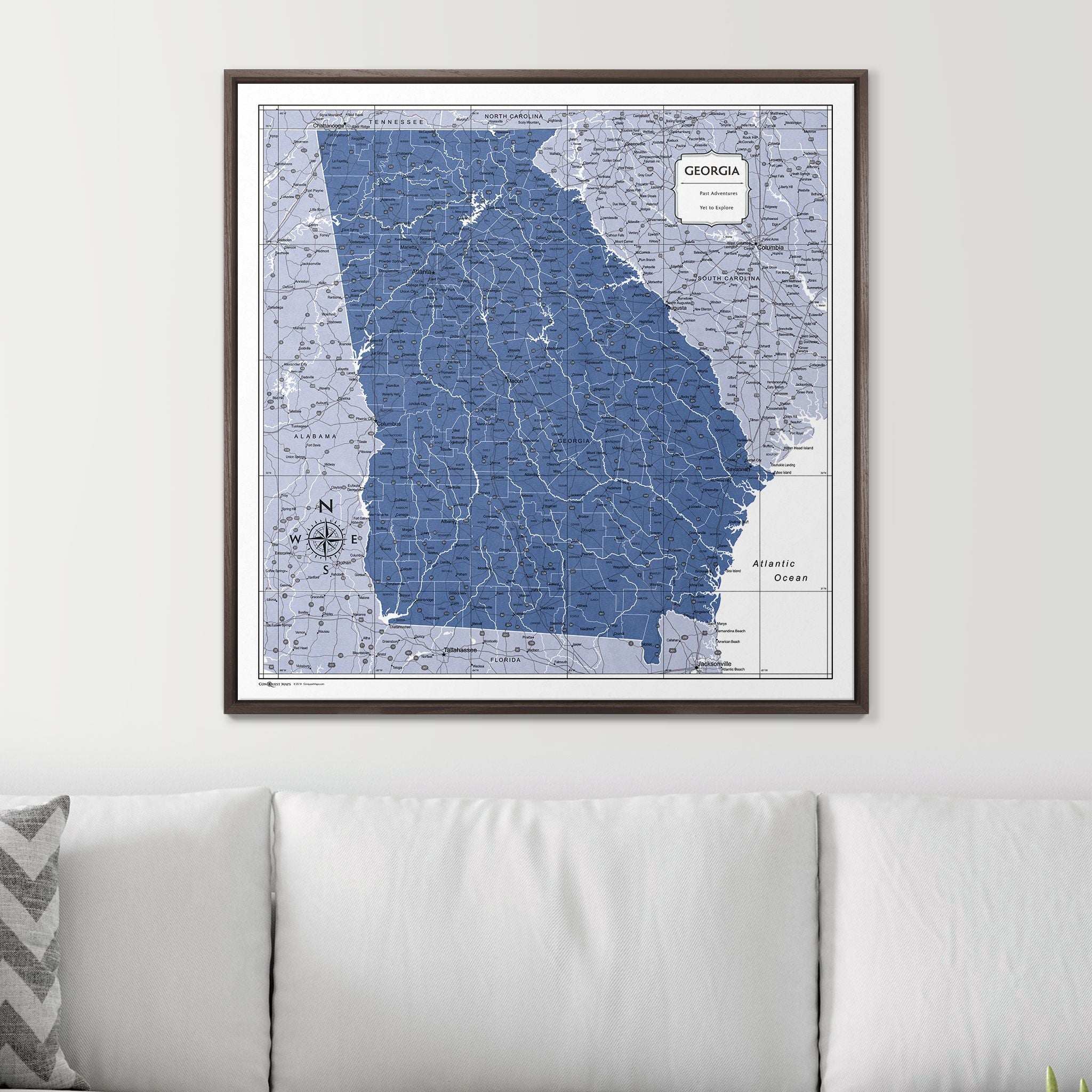 Push Pin Georgia Map (Pin Board) - Navy Color Splash CM Pin Board