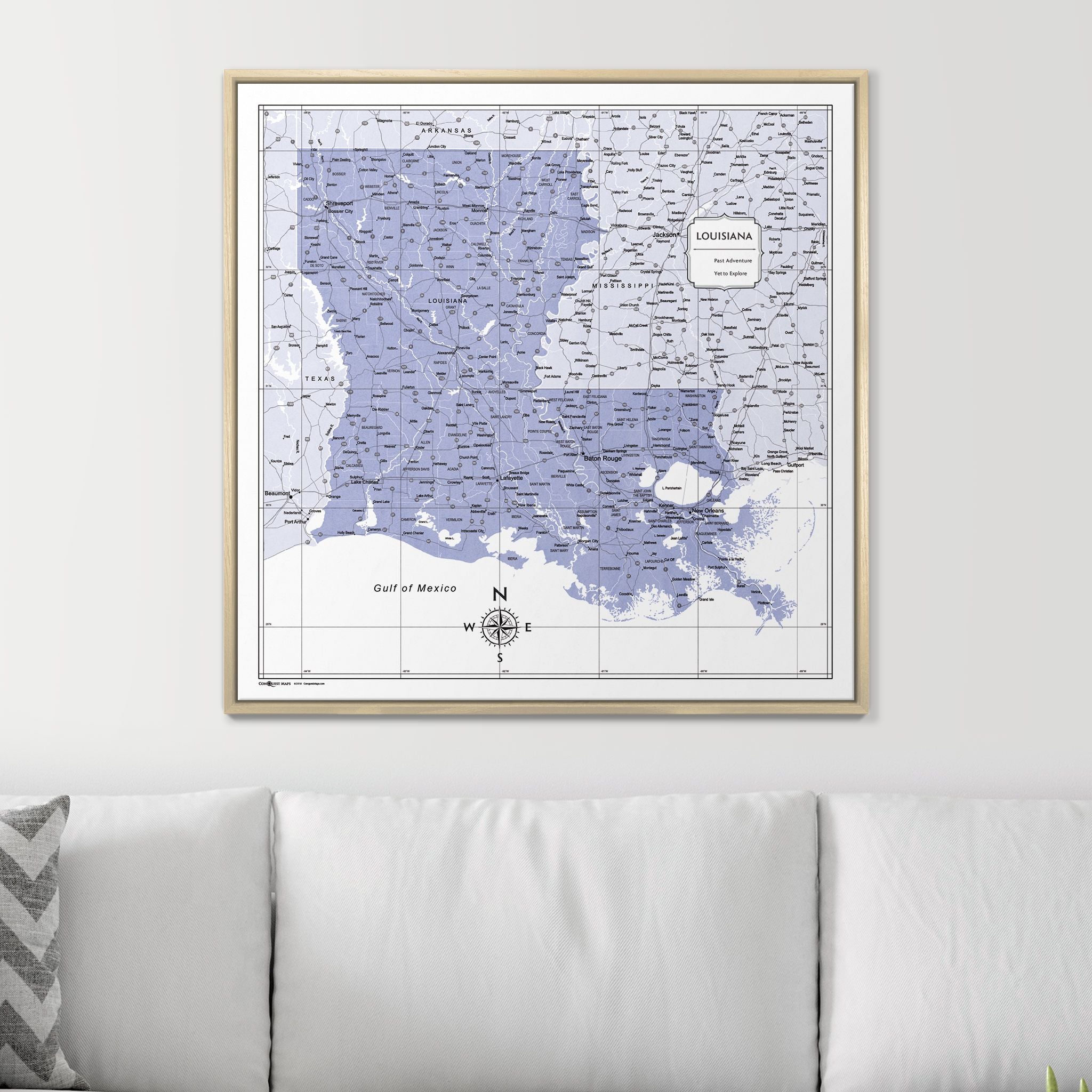 Push Pin Louisiana Map (Pin Board) - Purple Color Splash CM Pin Board