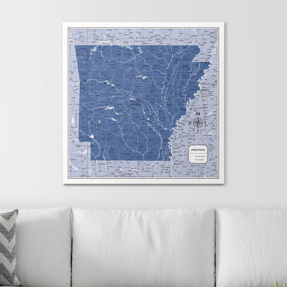 Push Pin Arkansas Map (Pin Board) - Navy Color Splash CM Pin Board