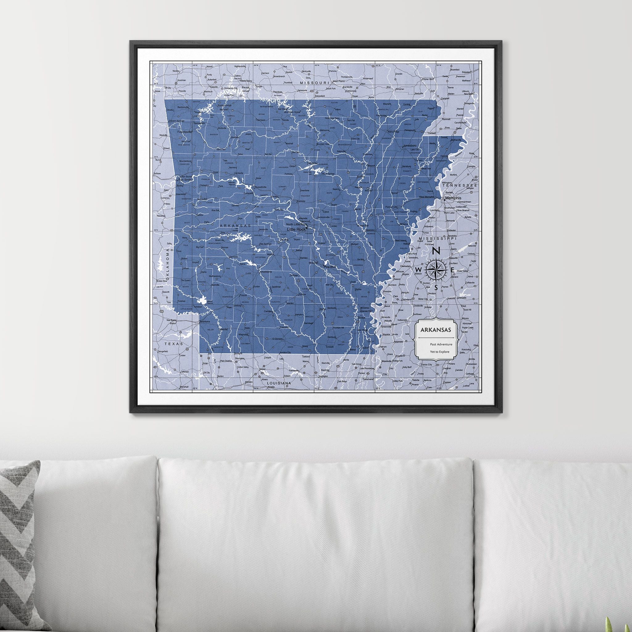 Push Pin Arkansas Map (Pin Board) - Navy Color Splash CM Pin Board