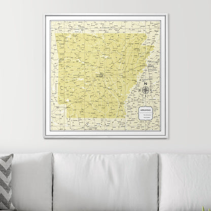 Push Pin Arkansas Map (Pin Board) - Yellow Color Splash CM Pin Board