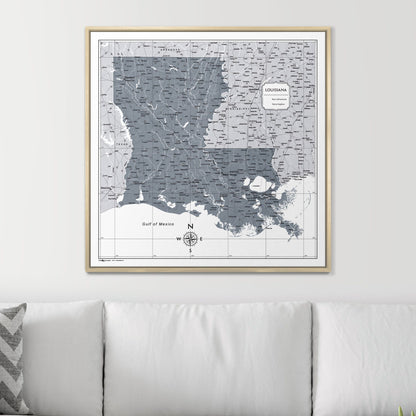 Push Pin Louisiana Map (Pin Board) - Dark Gray Color Splash CM Pin Board