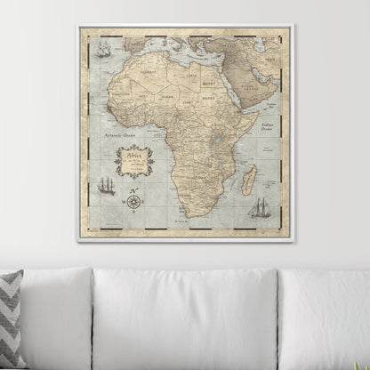 Push Pin Africa Map (Pin Board) - Rustic Vintage CM Pin Board