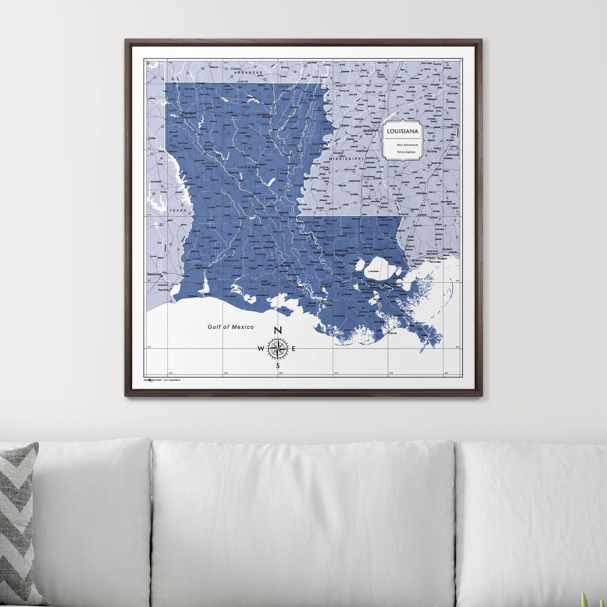 Push Pin Louisiana Map (Pin Board) - Navy Color Splash CM Pin Board