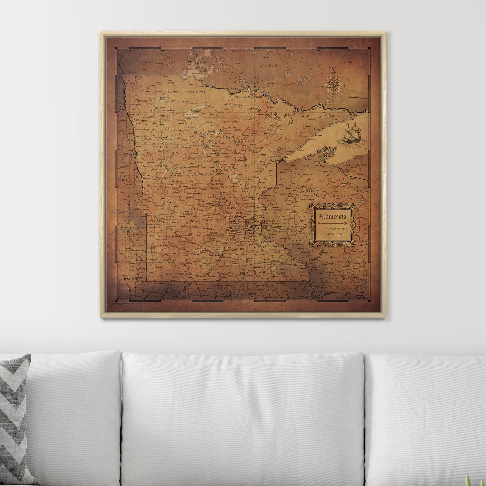 Push Pin Minnesota Map (Pin Board) - Golden Aged CM Pin Board