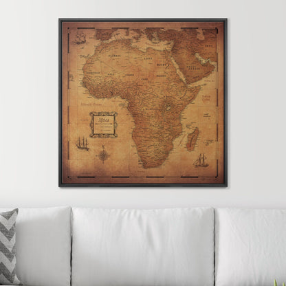 Push Pin Africa Map (Pin Board) - Golden Aged CM Pin Board