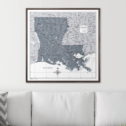 Push Pin Louisiana Map (Pin Board) - Dark Gray Color Splash CM Pin Board