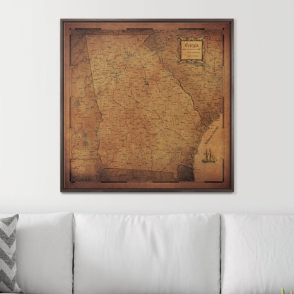 Push Pin Georgia Map (Pin Board) - Rustic Vintage CM Pin Board