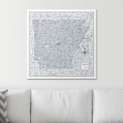 Push Pin Arkansas Map (Pin Board) - Light Gray Color Splash CM Pin Board