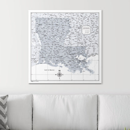 Push Pin Louisiana Map (Pin Board) - Light Gray Color Splash CM Pin Board