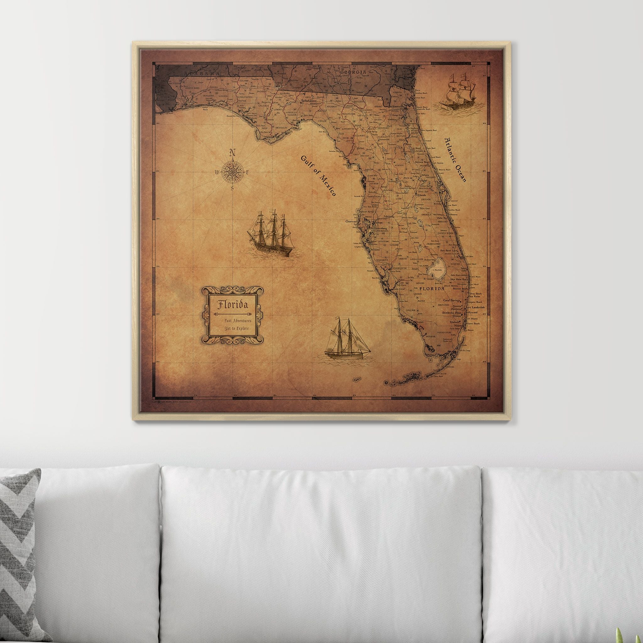 Push Pin Florida Map (Pin Board) - Golden Aged CM Pin Board