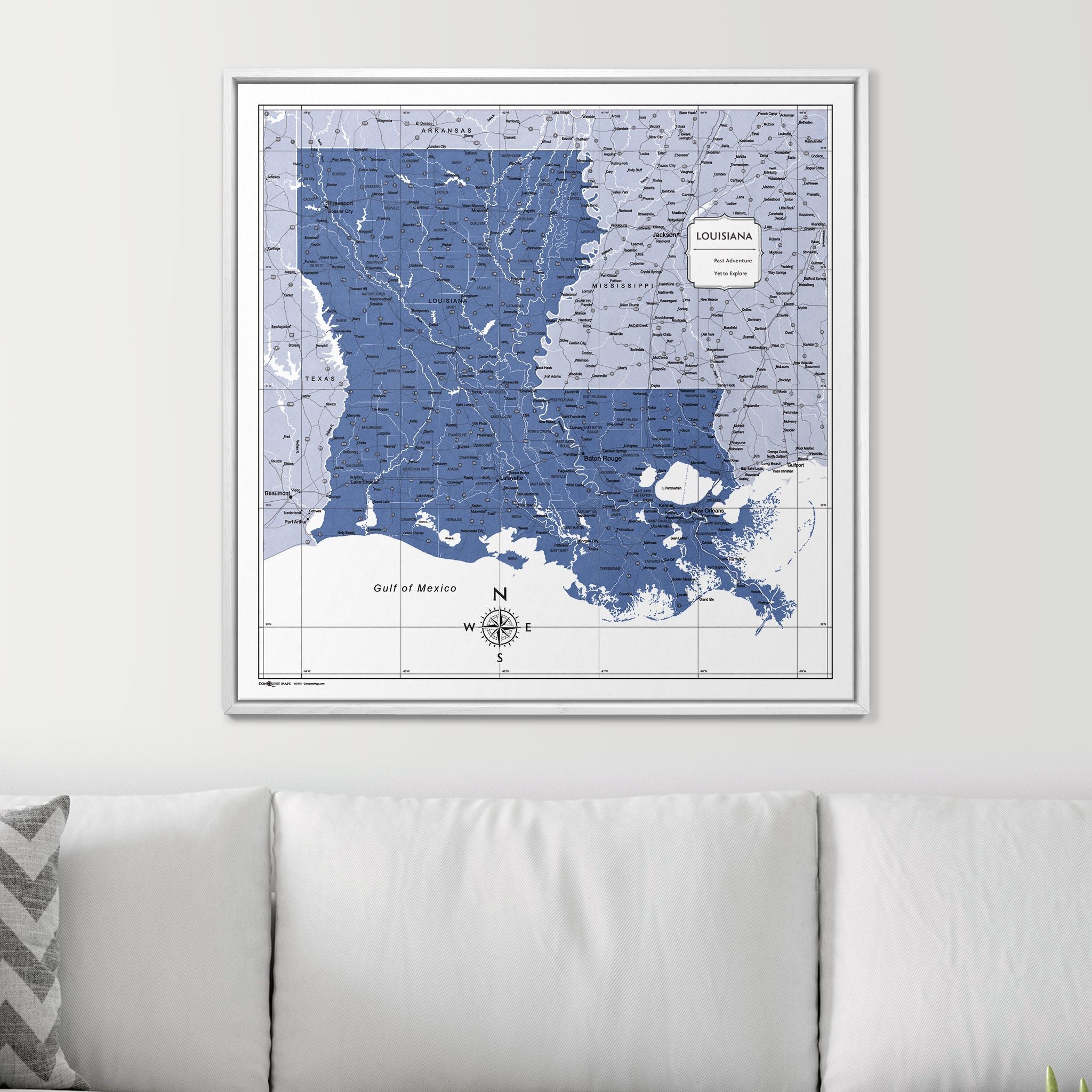 Push Pin Louisiana Map (Pin Board) - Navy Color Splash CM Pin Board