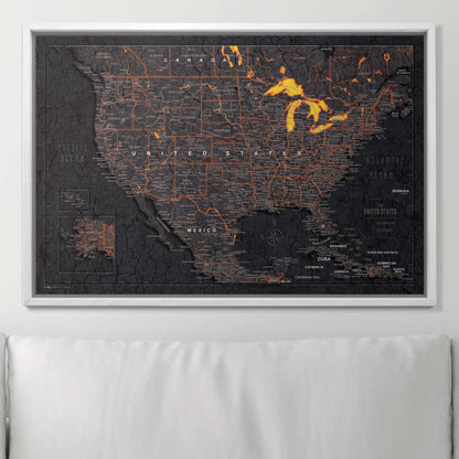 Push Pin USA Map (Pin Board) - Obsidian Inferno CM Pin Board