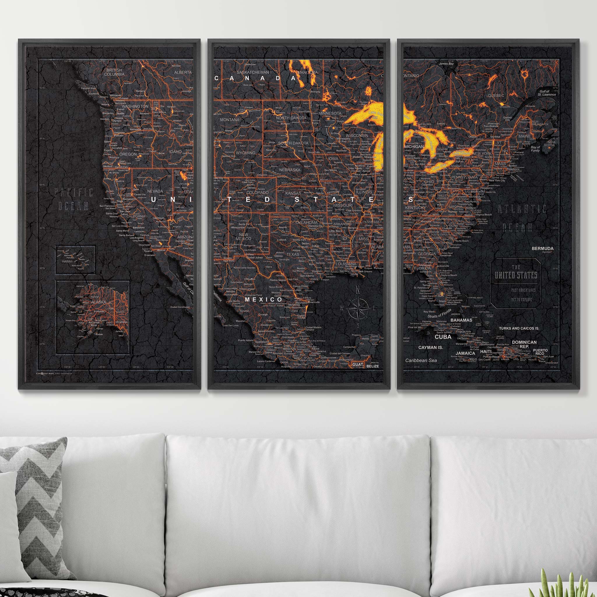 Push Pin USA Map (Pin Board) - Obsidian Inferno CM Pin Board