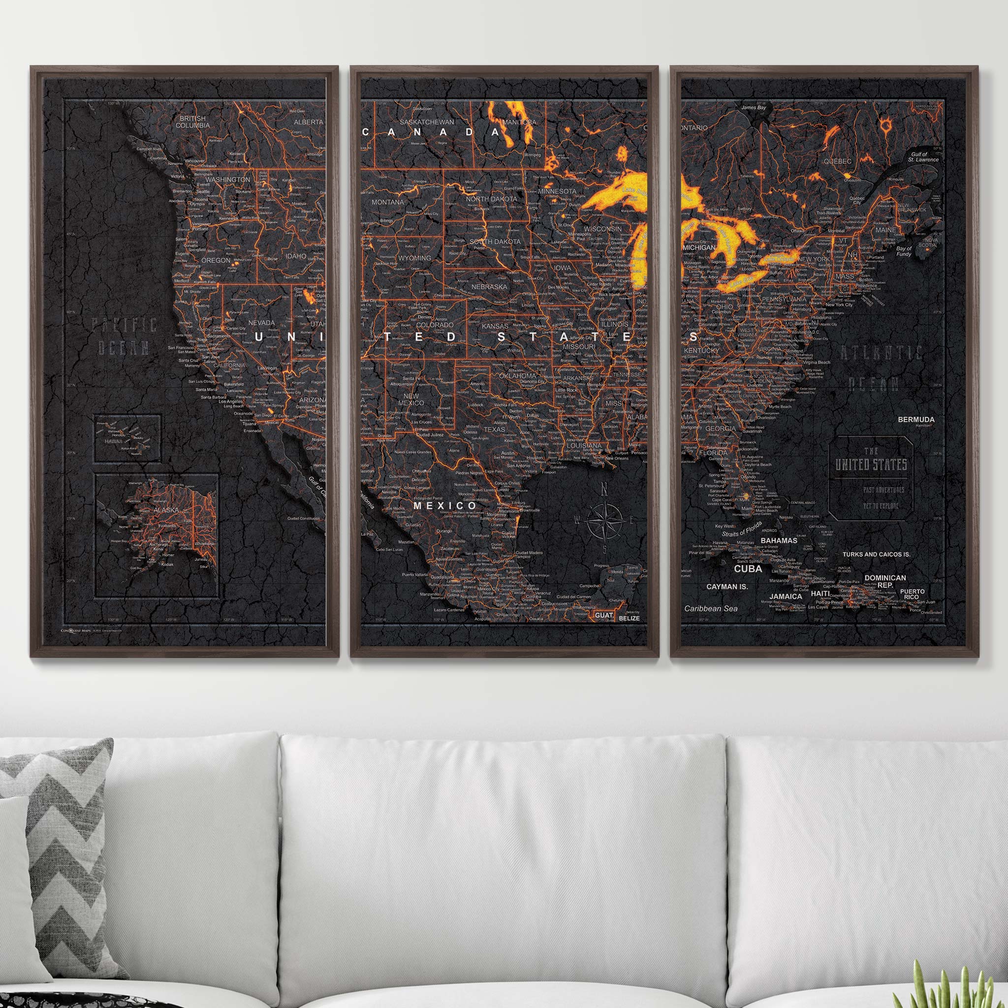 Push Pin USA Map (Pin Board) - Obsidian Inferno CM Pin Board