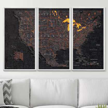 Push Pin USA Map (Pin Board) - Obsidian Inferno CM Pin Board