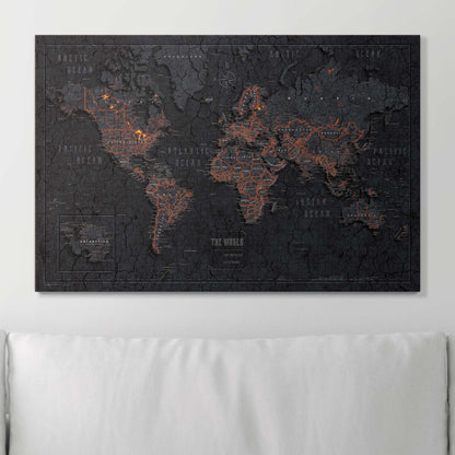 World Map Poster - Obsidian Inferno CM Poster