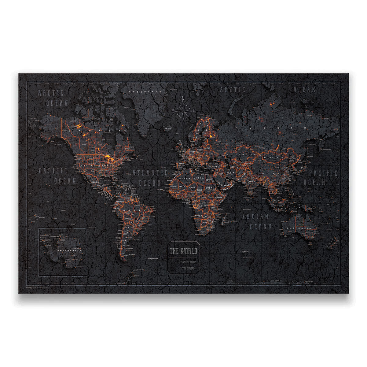 World Map Poster - Obsidian Inferno CM Poster