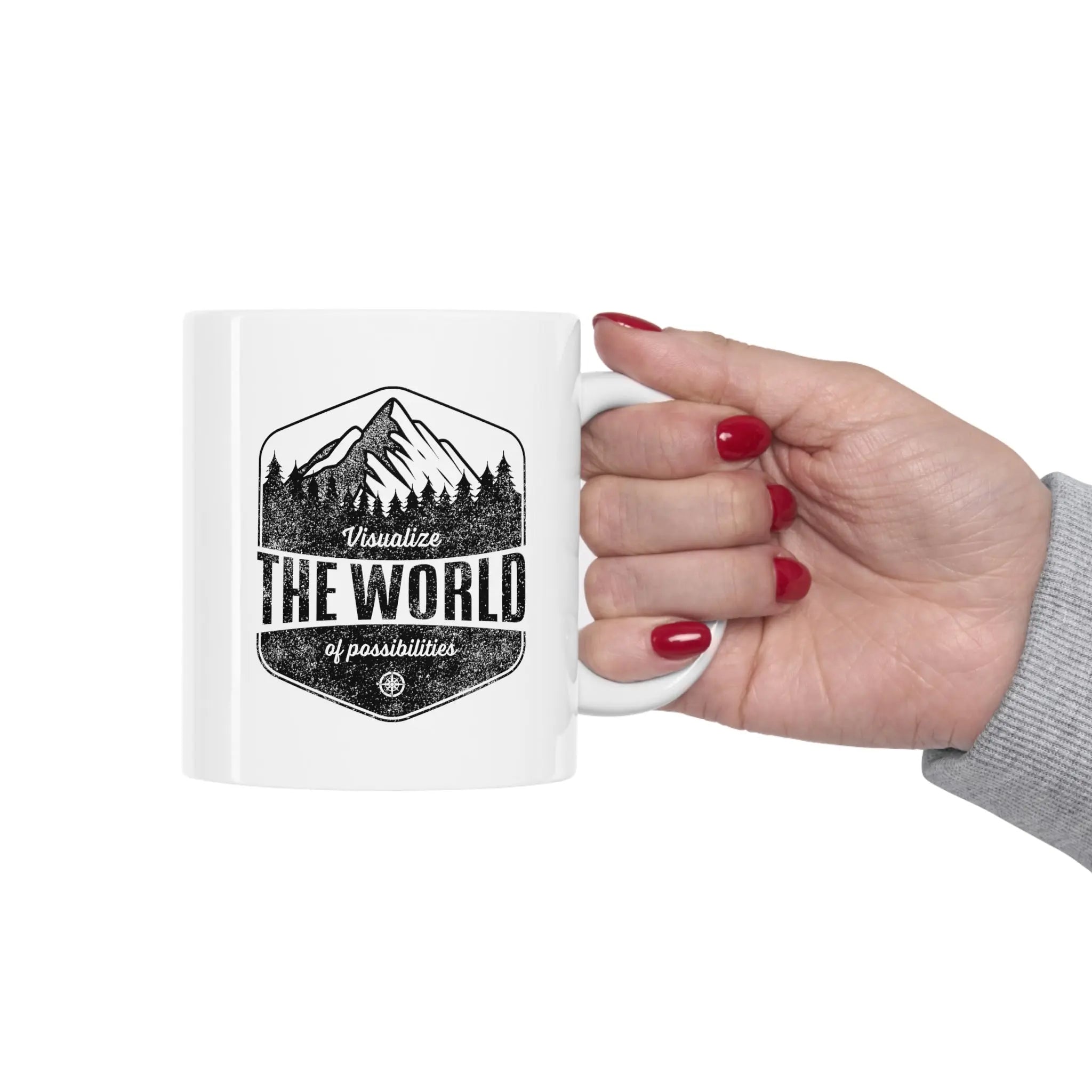 "World of Possibilities" Travel Quote Coffee Mug Printify