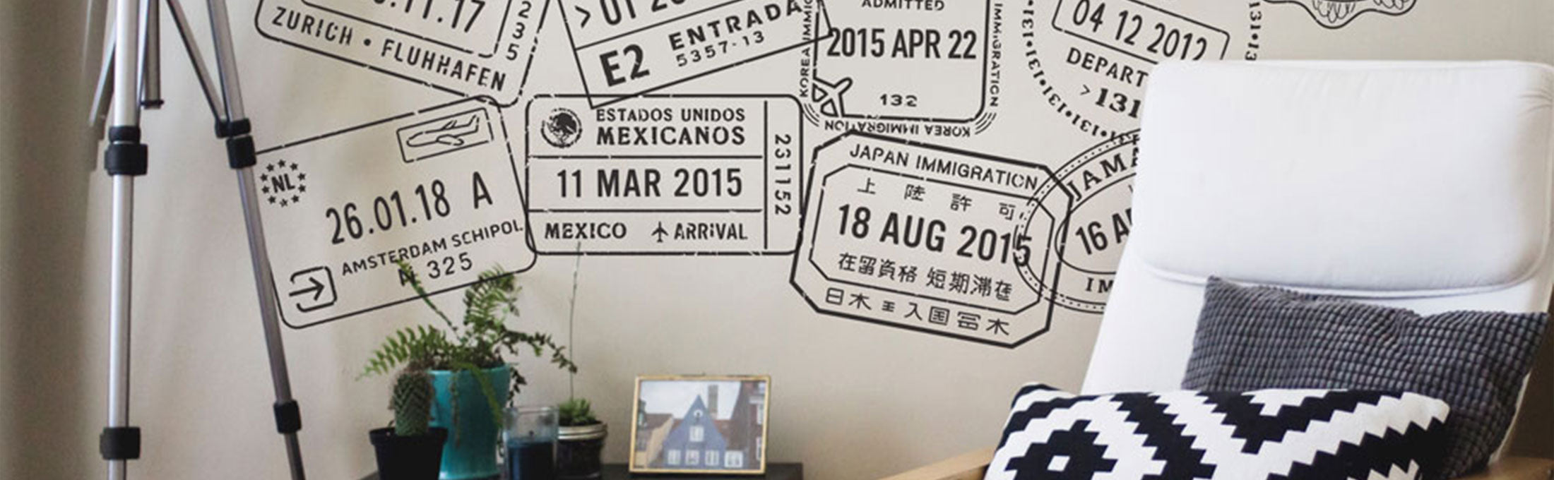 Passport Stamp Travel Wall Decor