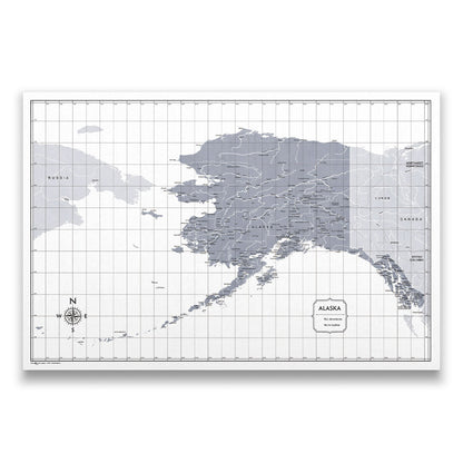 Push Pin Alaska Map (Pin Board) - Dark Gray Color Splash CM Pin Board