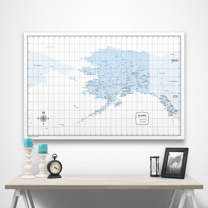 Alaska Map Poster - Light Blue Color Splash CM Poster