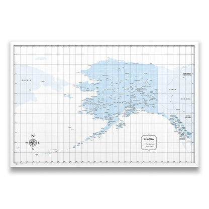 Alaska Map Poster - Light Blue Color Splash CM Poster