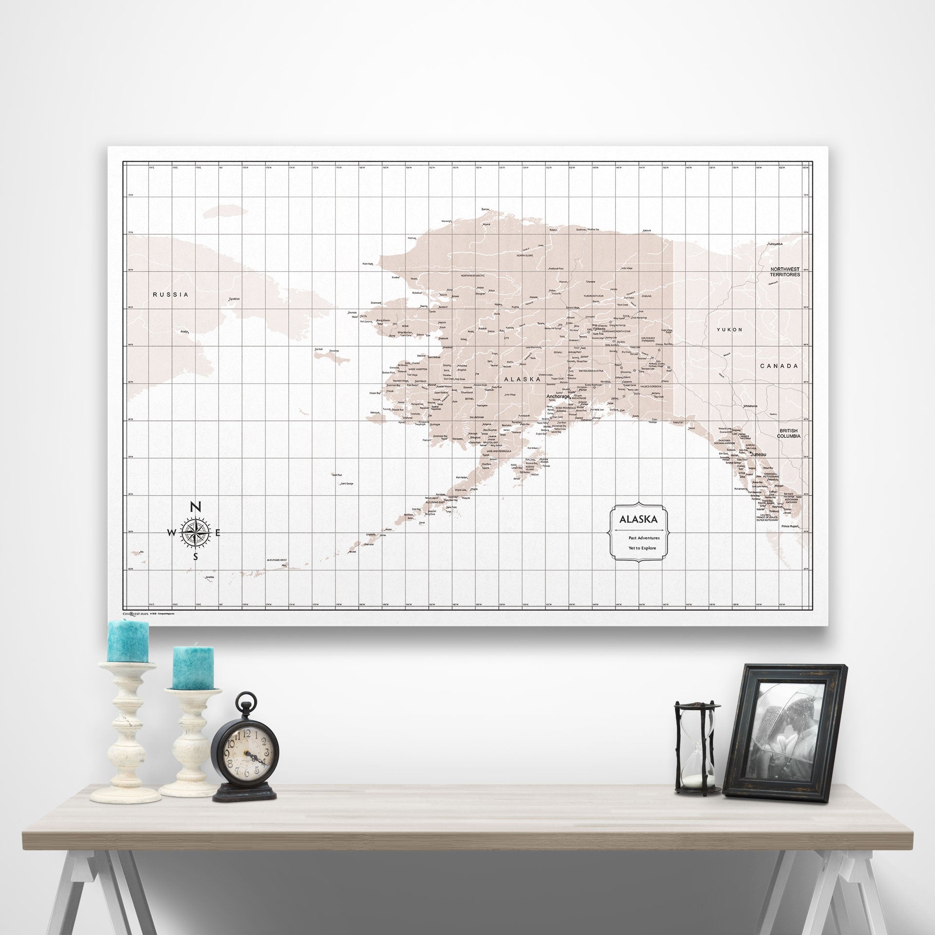 Alaska Map Poster - Light Brown Color Splash CM Poster