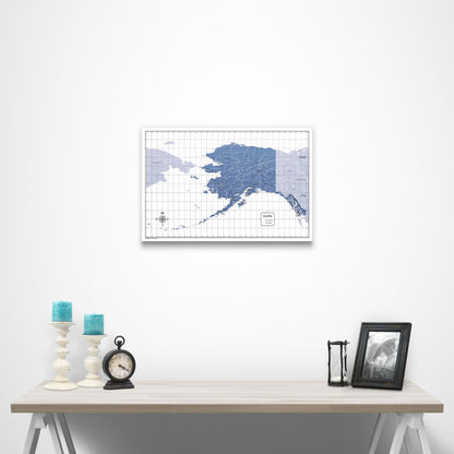 Alaska Map Poster - Navy Color Splash CM Poster