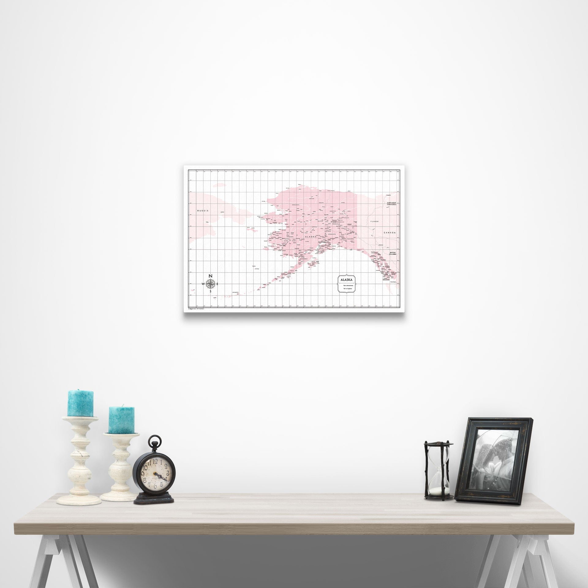 Alaska Map Poster - Pink Color Splash CM Poster