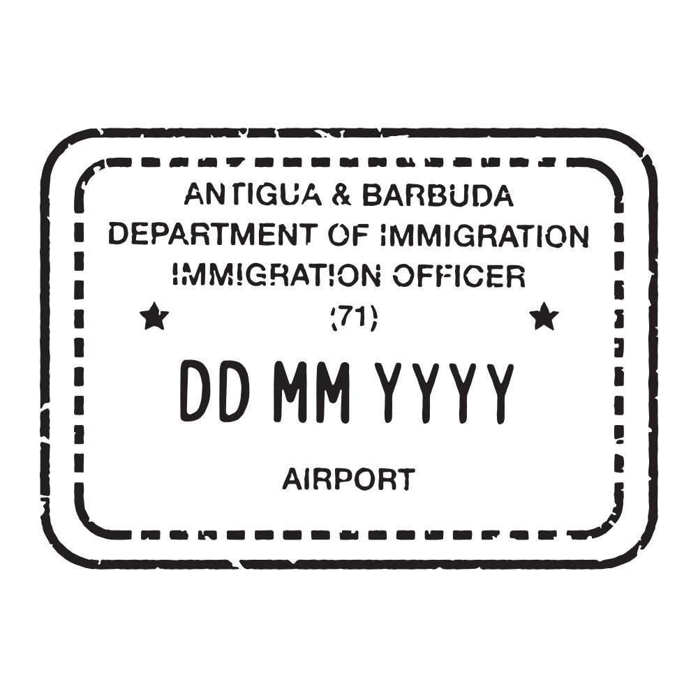 Passport Stamp Decal - Antigua and Barbuda Conquest Maps LLC