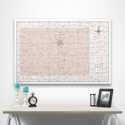 Colorado Map Poster - Light Brown Color Splash CM Poster