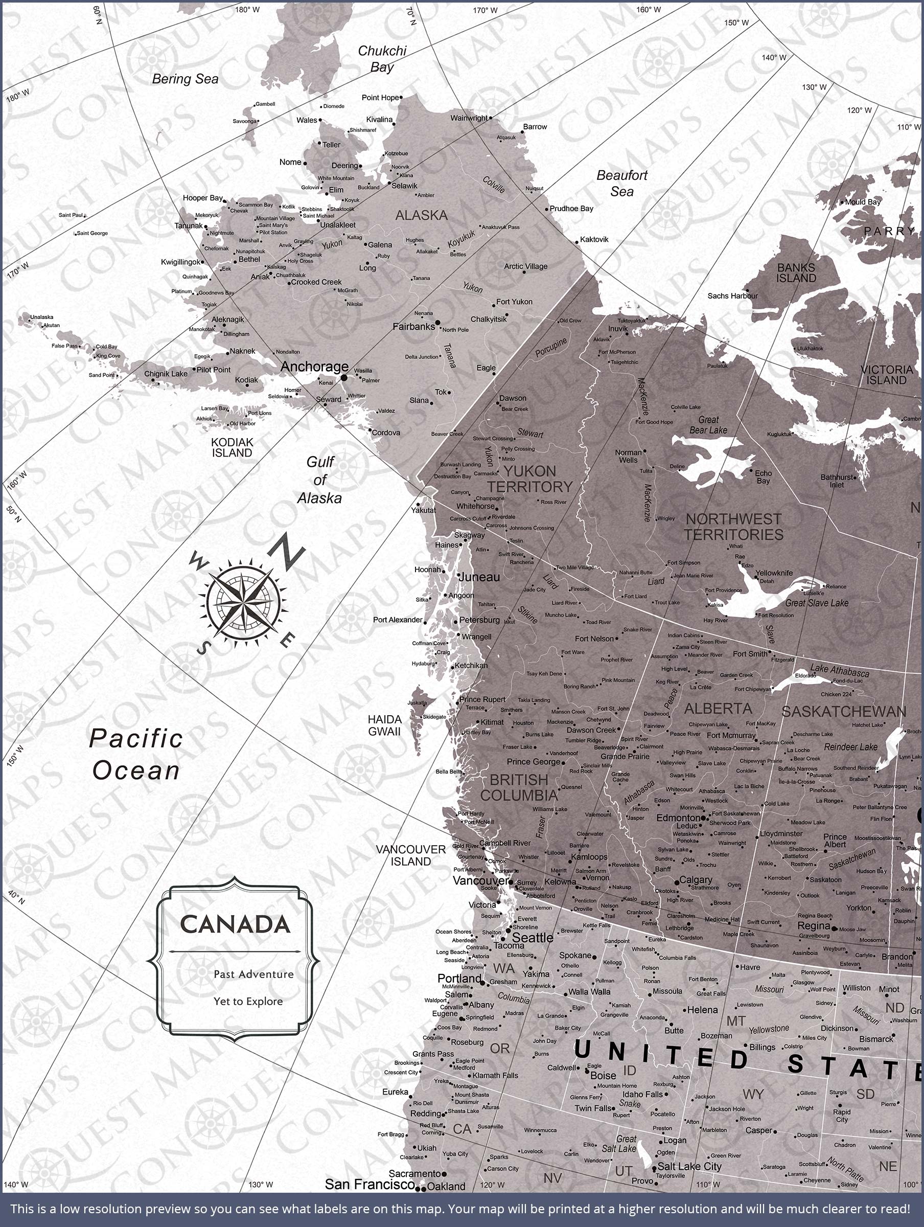 Canada Map Poster - Dark Brown Color Splash CM Poster